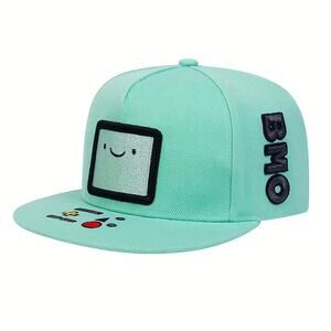Adventure Time BMO Cartoon Network Teal Snapback Hat, Baseball cap